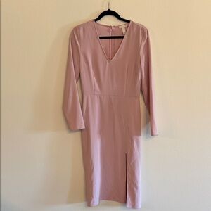 Leith Blush Long Sleeve V-Neck Dress